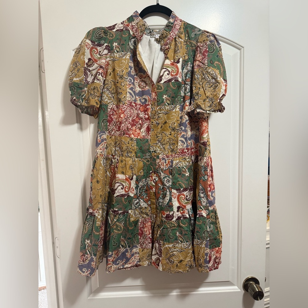 TCEC Paisley Colorblock Dress